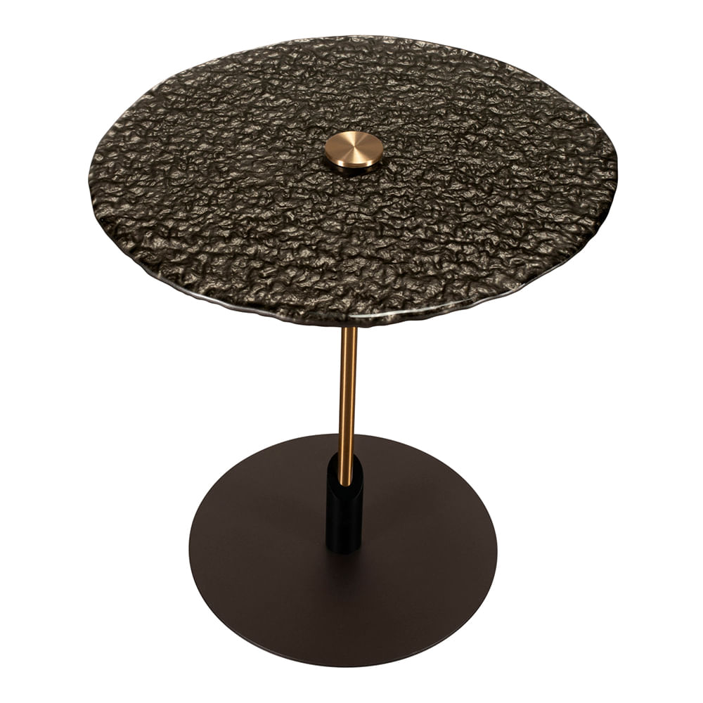 Mesa de Apoio Clio_Bronze_haste Dourada_ base Preta -1-